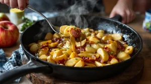 « Je la prépare en 10 minutes » : ma poêlée poireaux-pommes-lardons simple et rapide pour la famille
