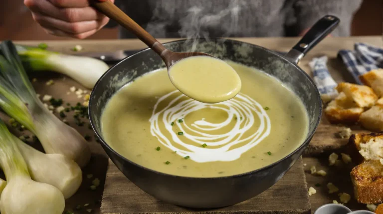 2 ingrédients suffisent : j’ai préparé ce velouté de poireaux parfait en hiver pour 4 personnes